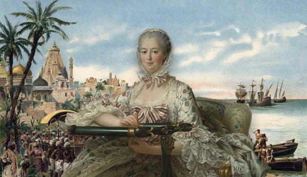 Madame de Pompadour before an Indian landscape