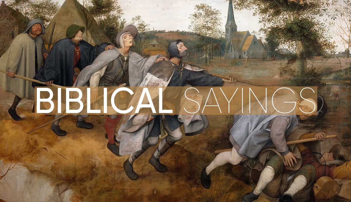 Parable of the Blind, by Pieter Brueghel the Elder with text overlay
