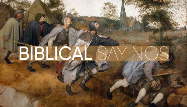 Parable of the Blind, by Pieter Brueghel the Elder with text overlay