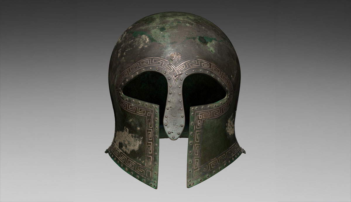 corinthian helmet bronze silver