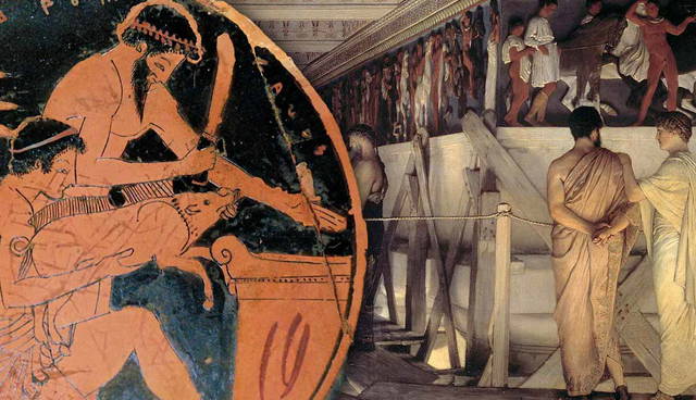 Ancient Greek sacrifice and frieze creation