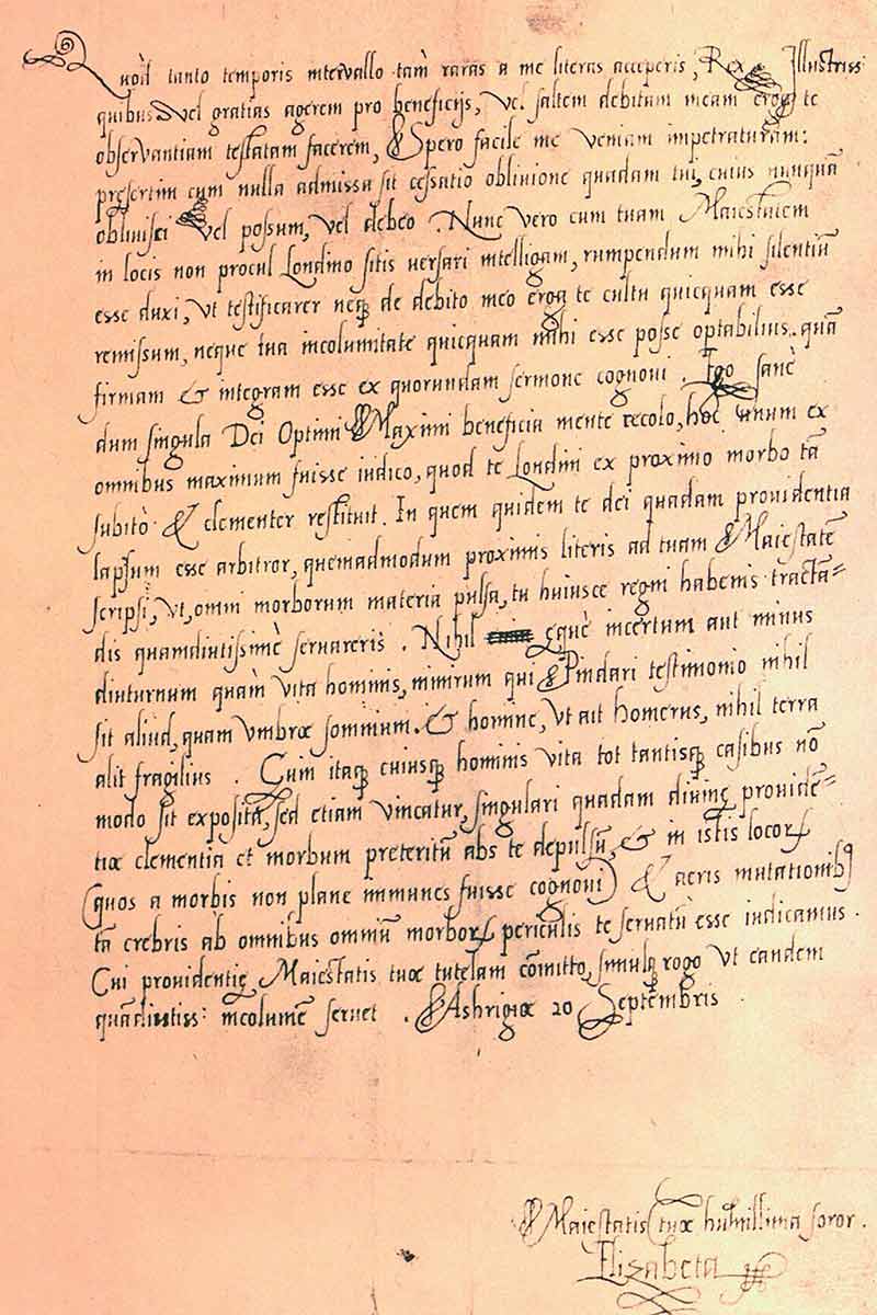 elizabeth i handwritten letter signature