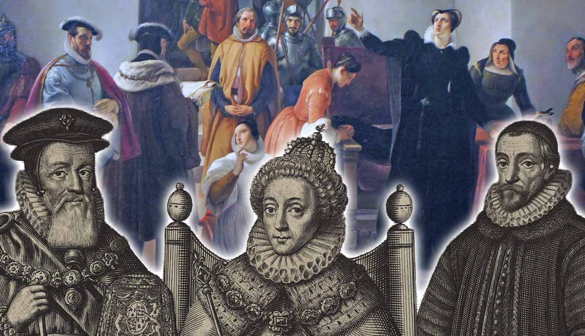Mary, Queen of Scots Proclaiming Her Innocence with Engraving of Elizabeth I
