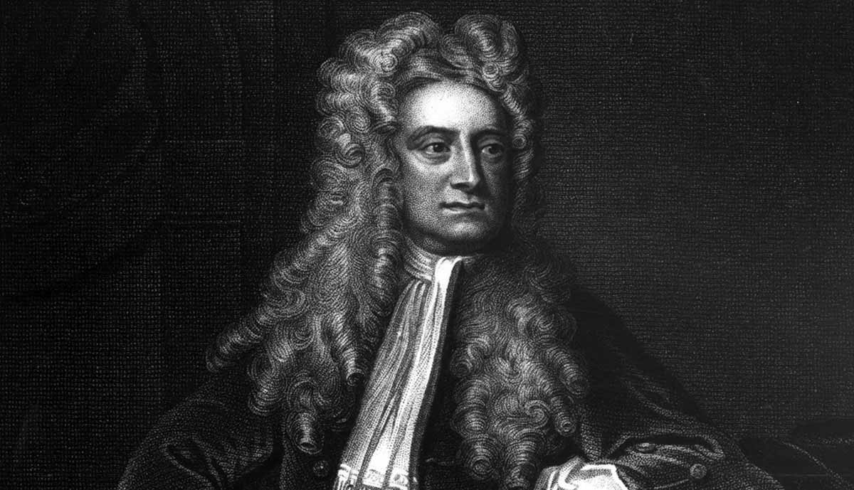 engraving of sir isaac newton