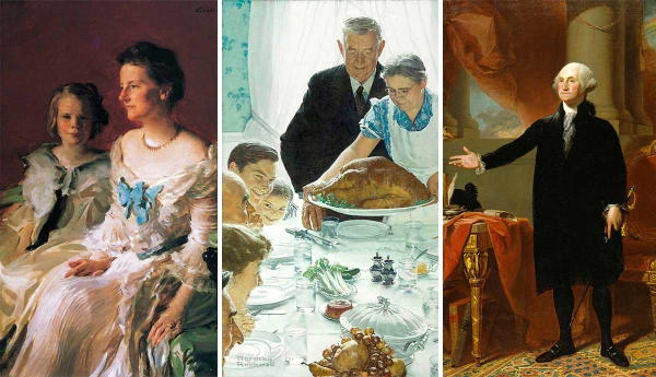 Three classic American portraits and scenes
