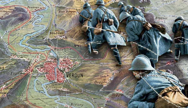 french soldiers map verdun