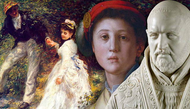 Collage of classical and impressionist art