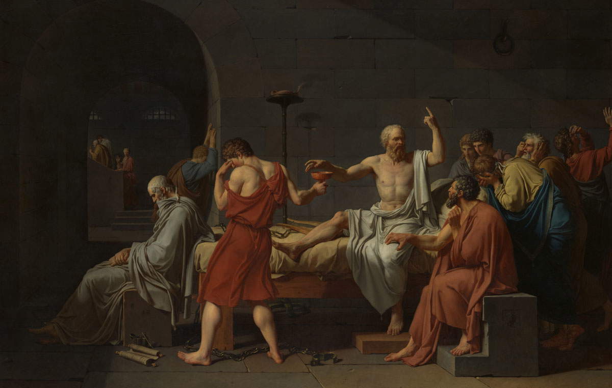 greek philosophers death of socrates painting