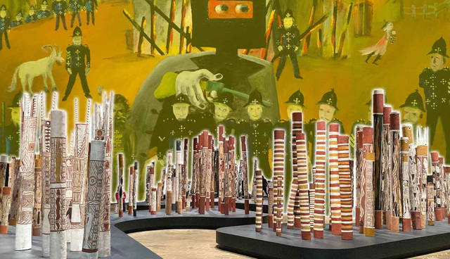 Glenrowan, by Sidney Nolan with The Aboriginal Memorial