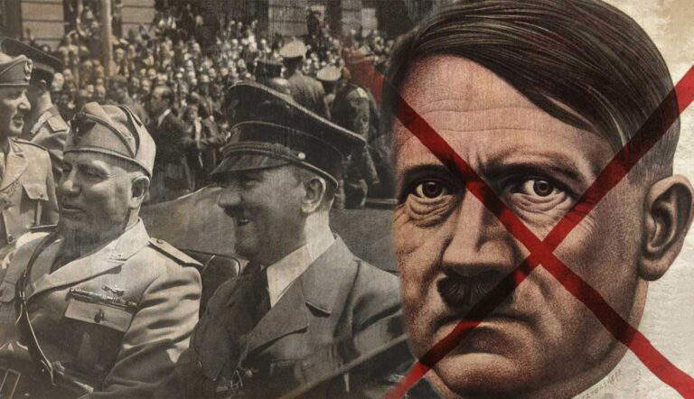 Adolf Hitler and Benito Mussolini beside Time cover