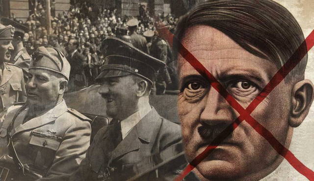 Adolf Hitler and Benito Mussolini beside Time cover
