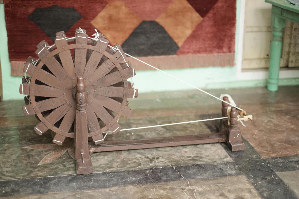 indian textile spinning wheel chakra
