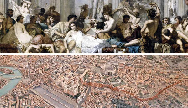 The Romans in their Decadence with Model reconstruction of Ancient Rome