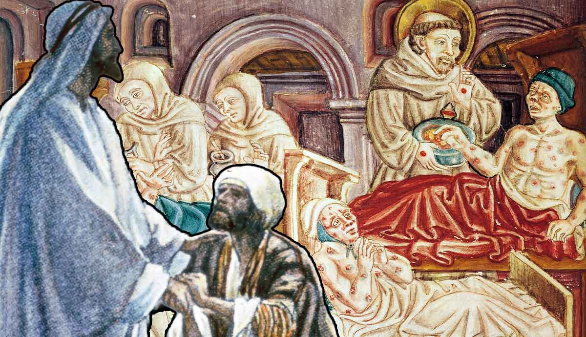 jesus and the leper st francis artwork