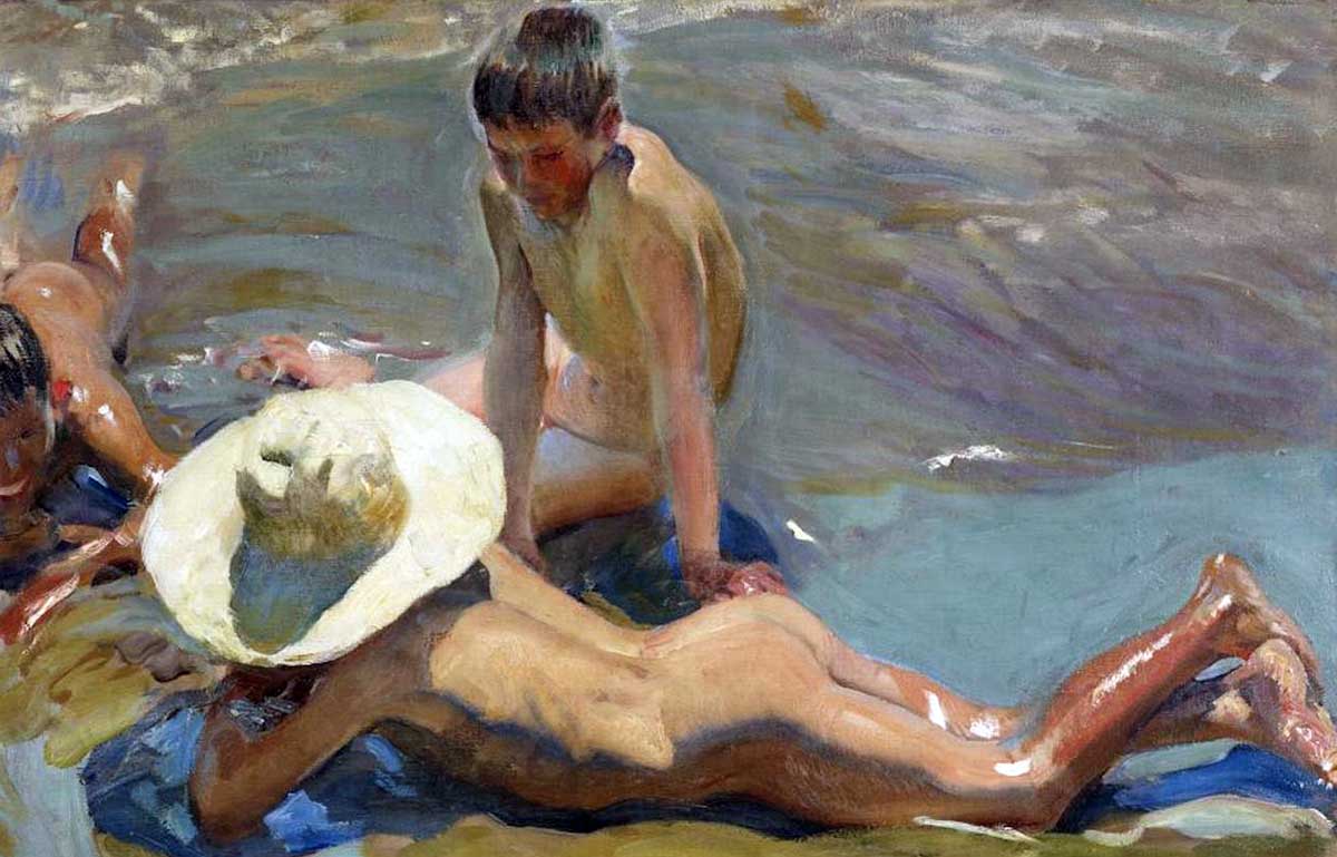joaquín sorolla children on the beach painting