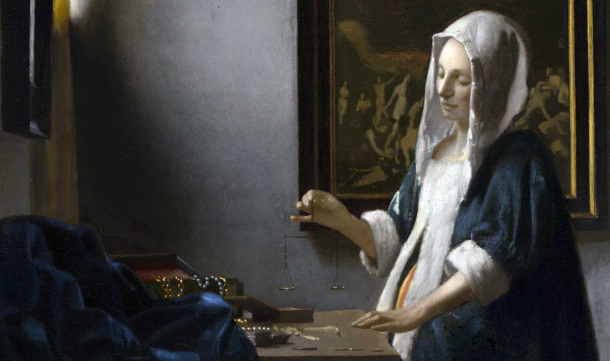 johannes vermeer woman holding balance