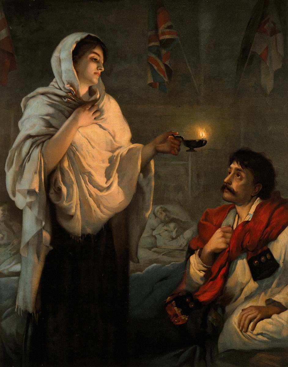 lady with lamp lithograph by rae