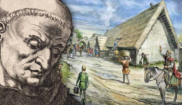 st gildas illustration with Illustration of Birdoswald Roman Fort