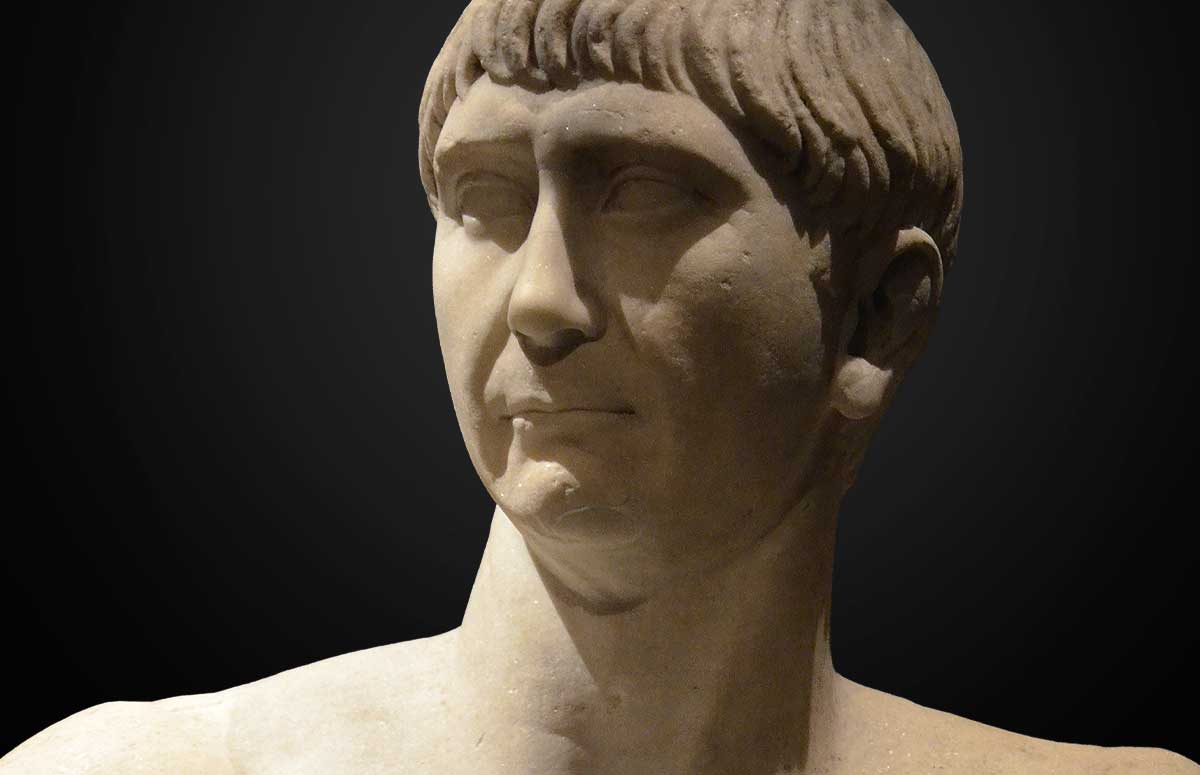 Roman Marble Bust of Trajan