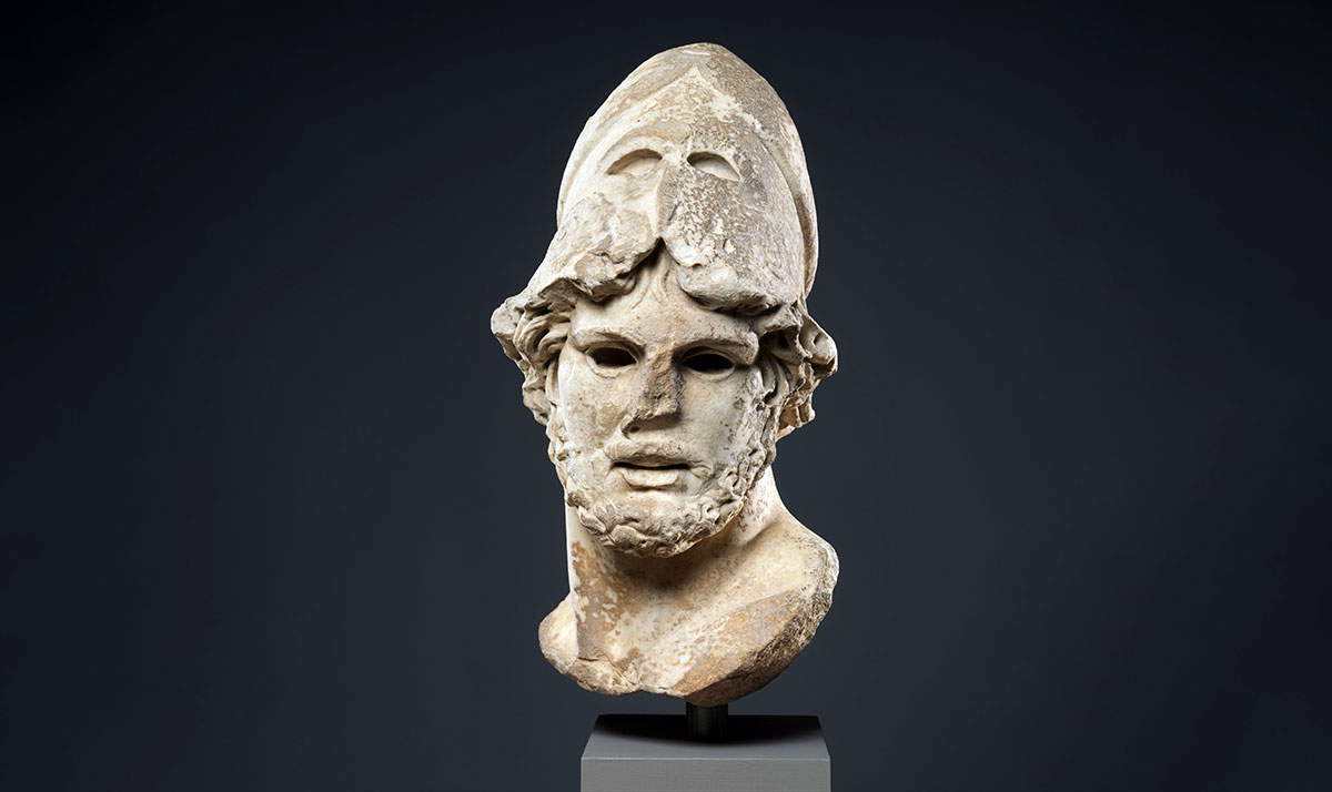 marble head greek general copy