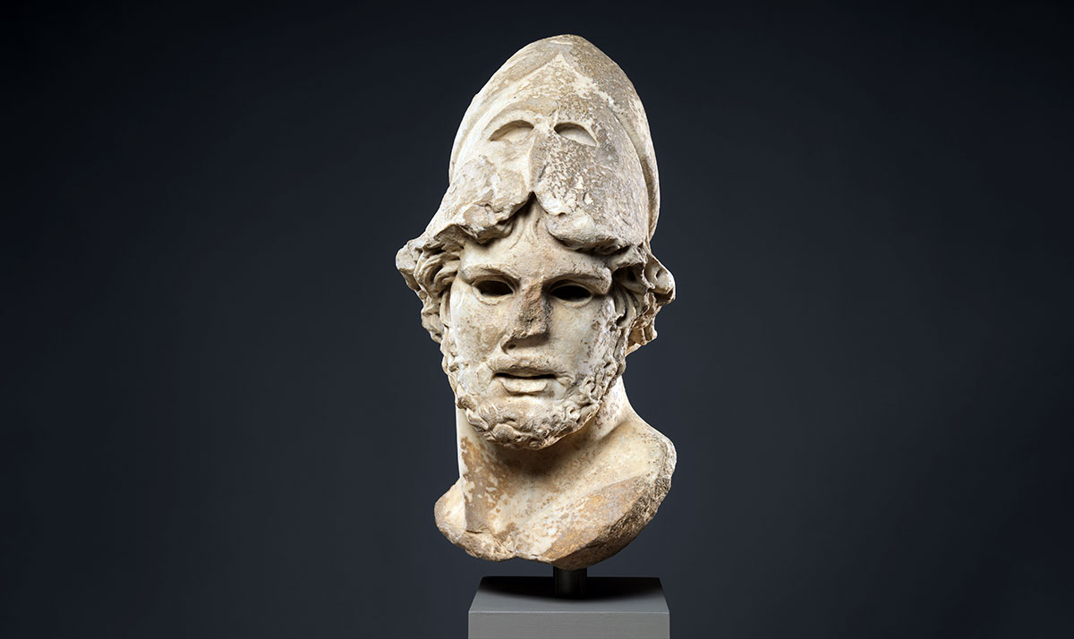 marble head greek general copy