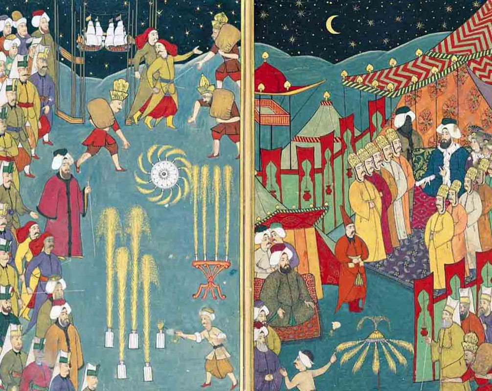 miniature of imperial family firework celebrations