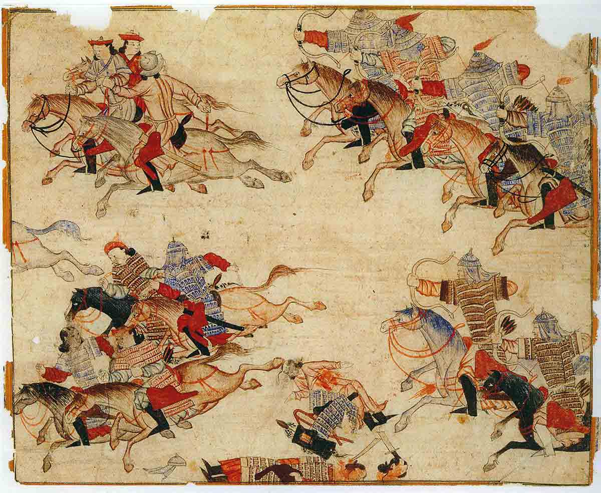 mounted mongol warriors jami al tawarikh