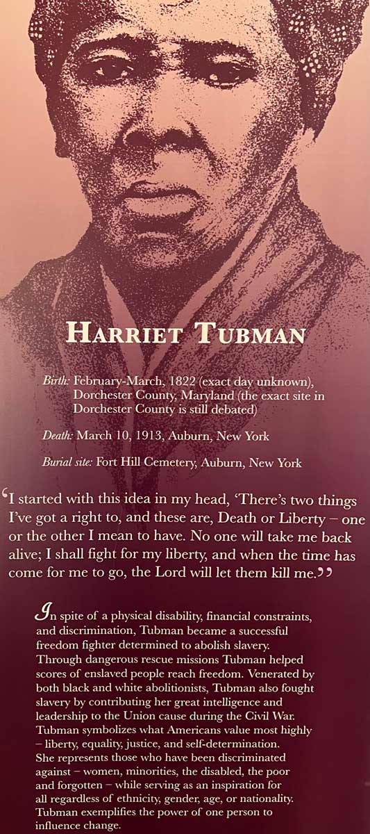 national abolition museum tubman placard