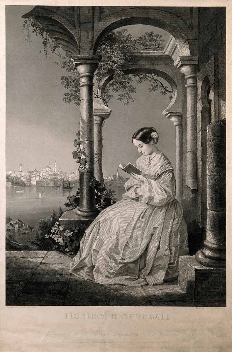 nightingale reading engraving 1856