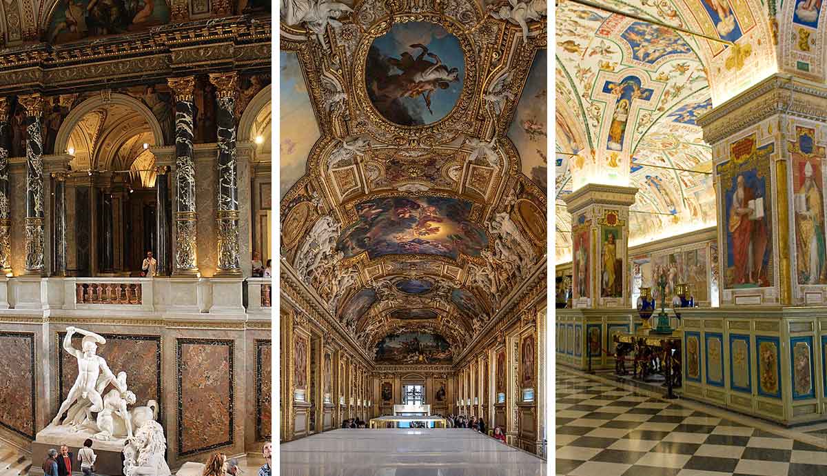 Interior views of three oldest museums