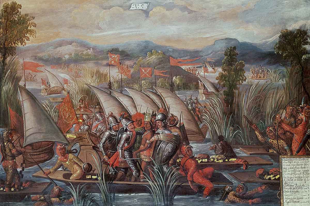 painting capture Cuauhtémoc aztec emperor