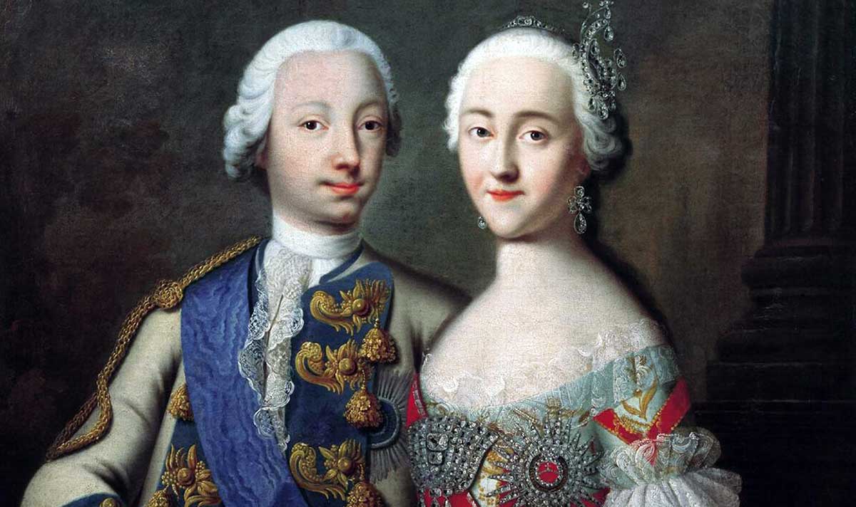peter fedorovich catherine alexeevna portrait georg grooth