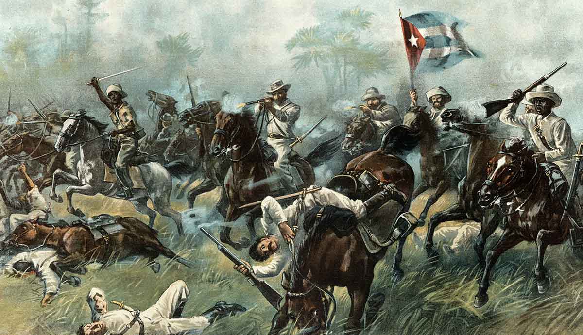 Cuban cavalry charging during independence war