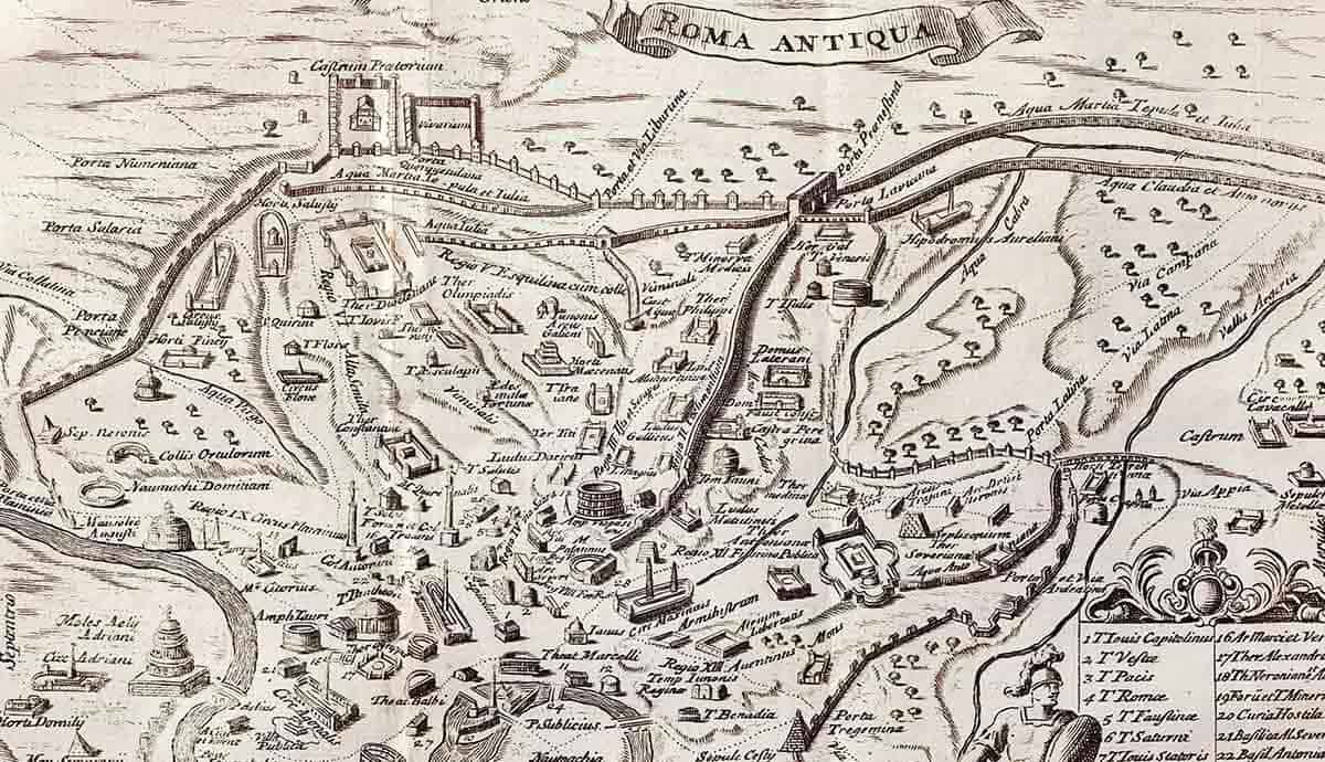 Historical map of ancient Rome