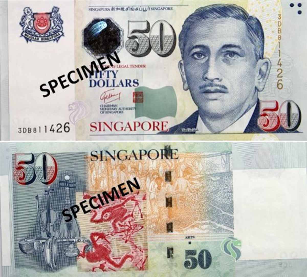 singapore local art banknotes