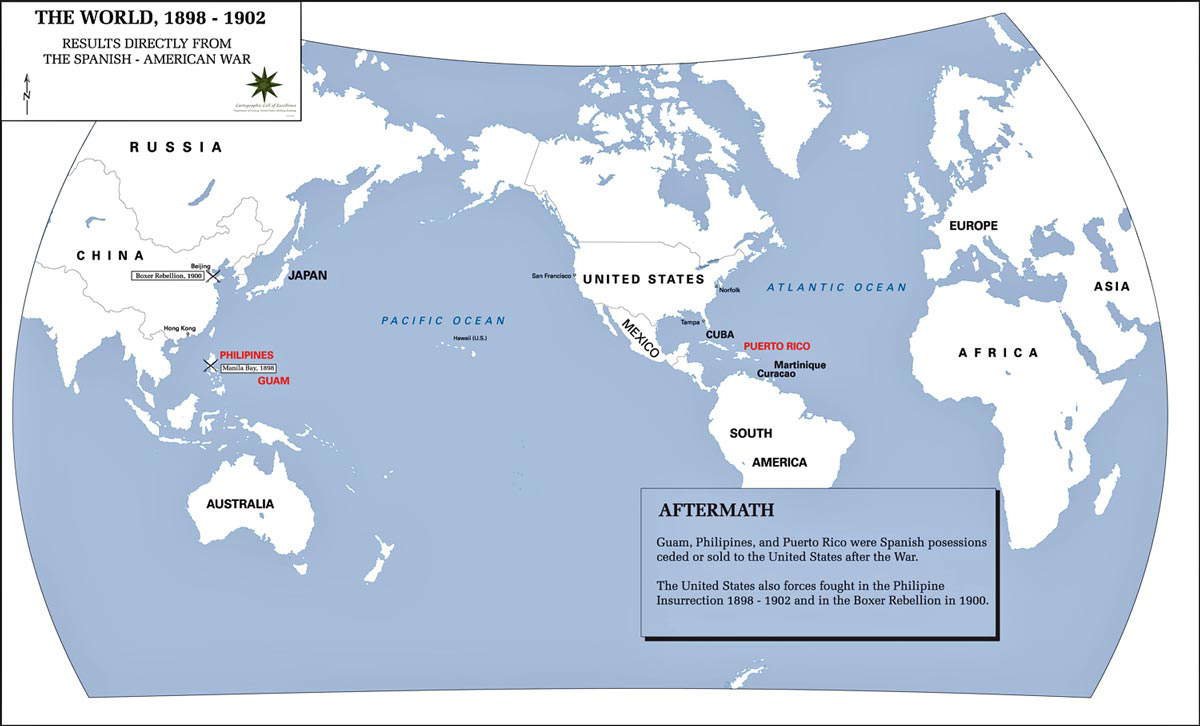spanish american war map