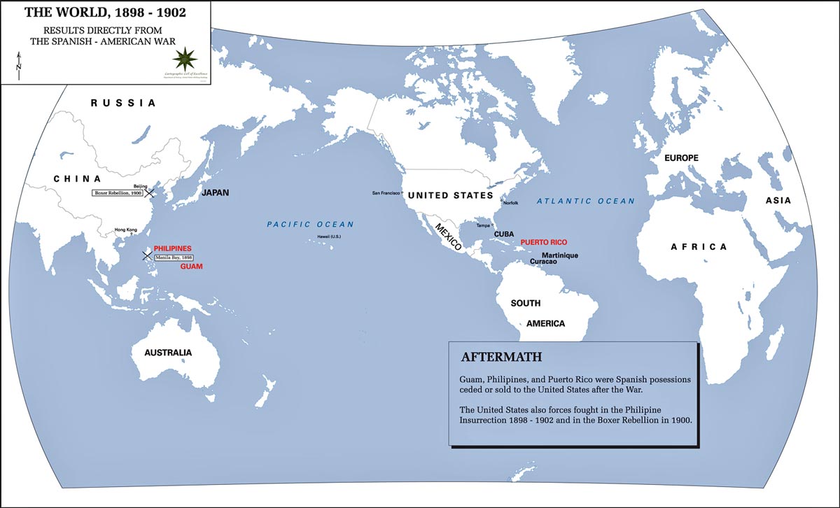 spanish american war map