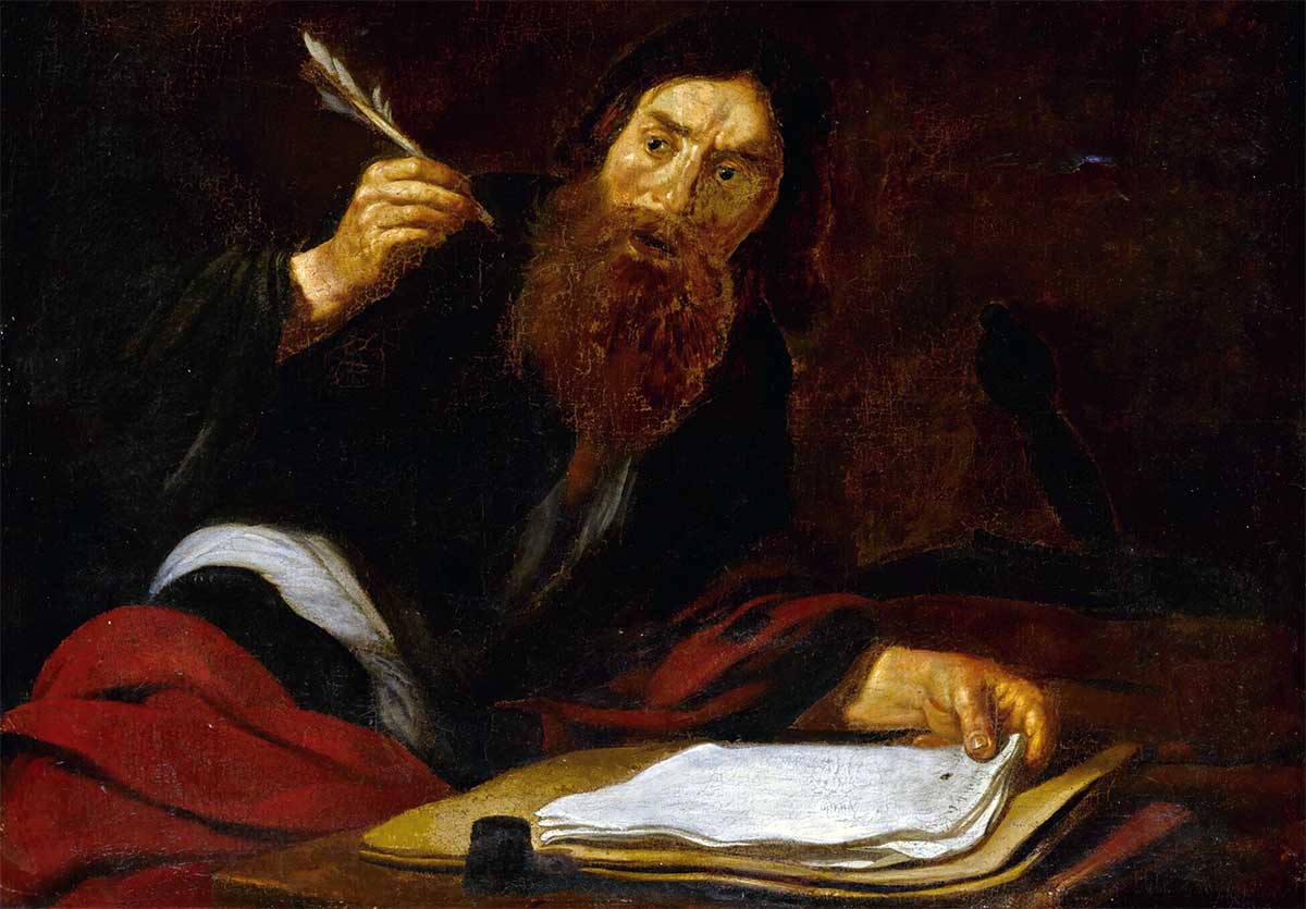 st paul at writing desk