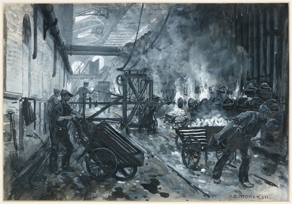 Tidmarsh, Henry Edward, 1854 1939; Rochdale Road Gas Works Drawing Coke