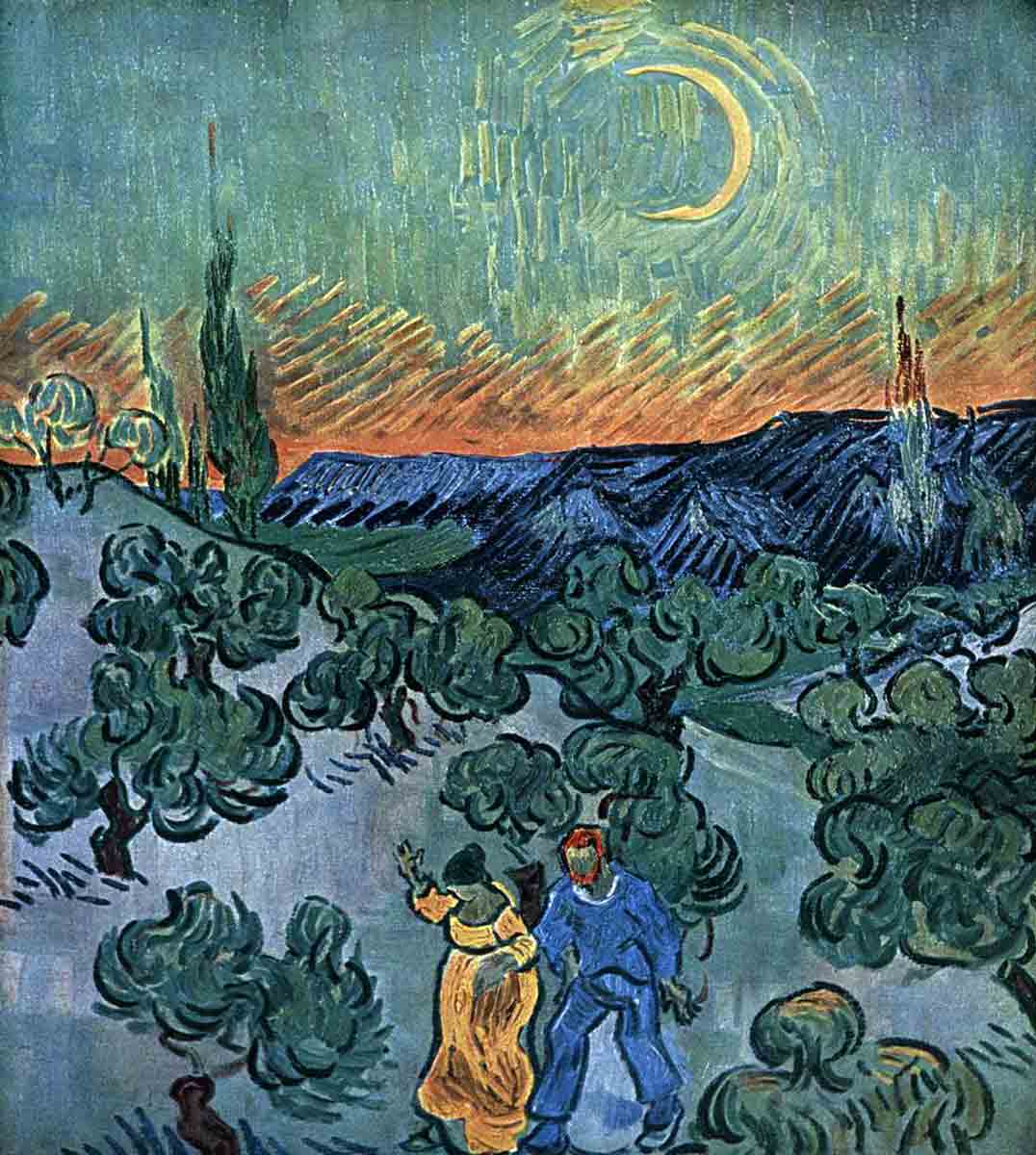 vincent van gogh landscape with couple painting