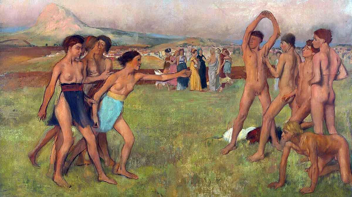 young spartans exercising