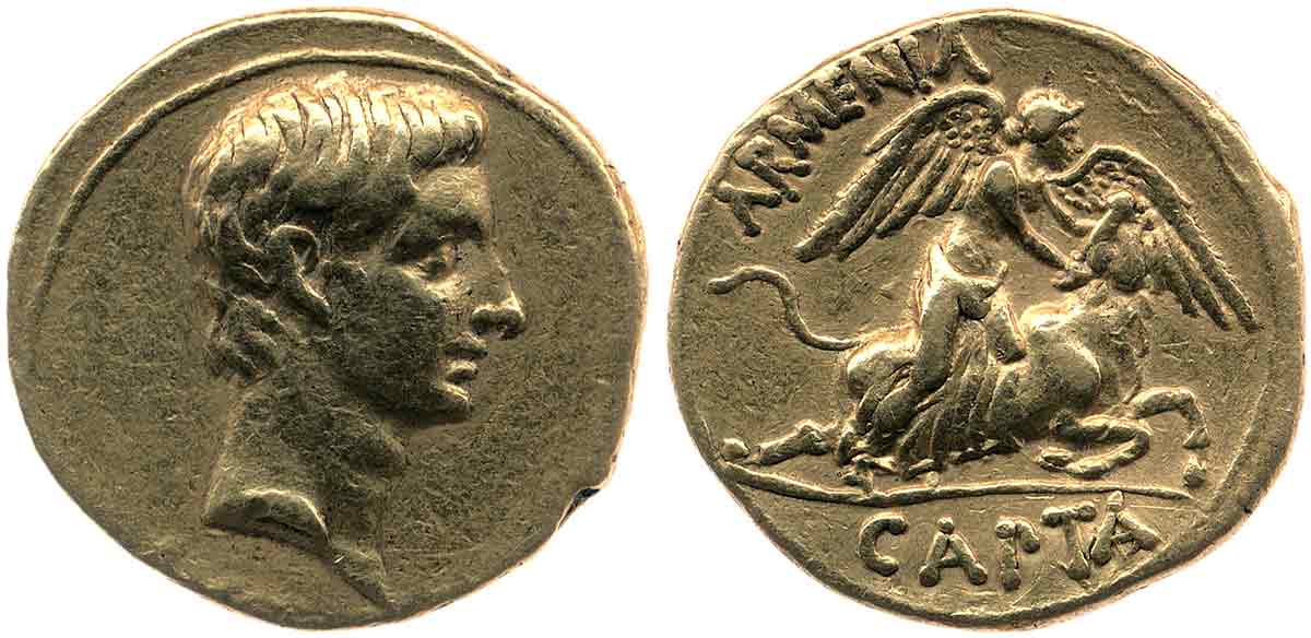 Augustus coin Armenia capta