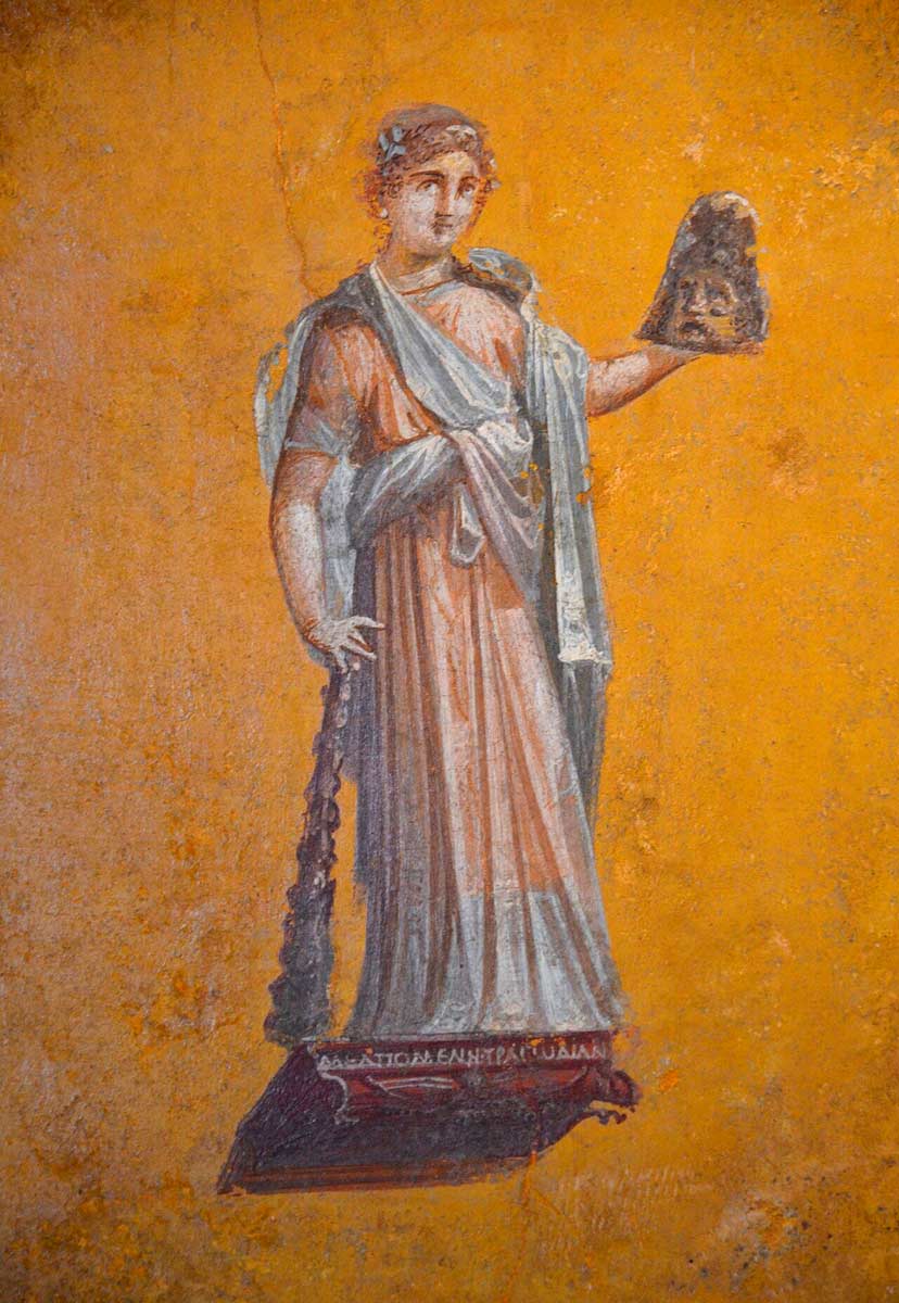 Melpomene Muse Fresco Pompeii