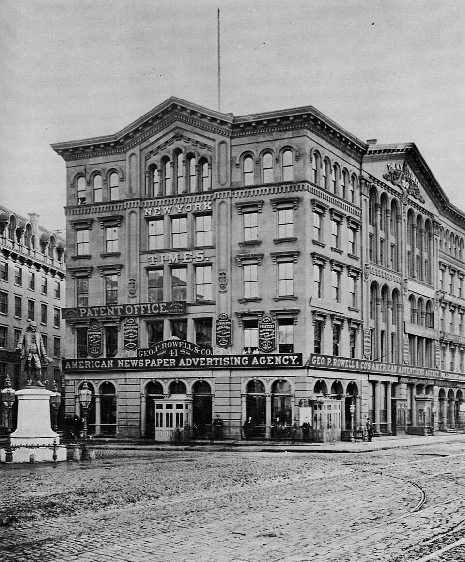 The New York Times Building in 1874. Source: Wikimedia Commons