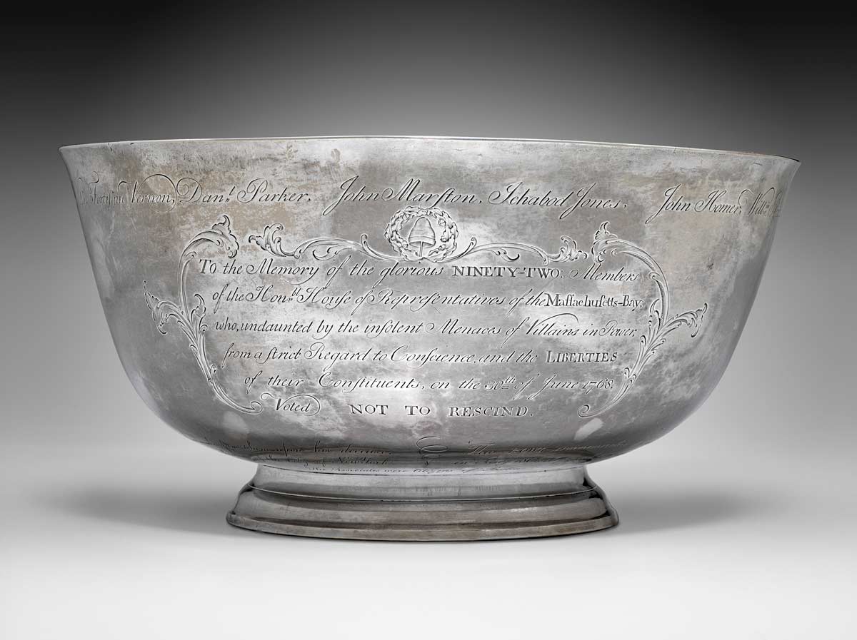 Paul Revere’s silver shows the careful skill and simple elegance that defined craftsmanship in colonial-era Boston. Photo of Sons of Liberty Bowl courtesy of MFA, Boston.