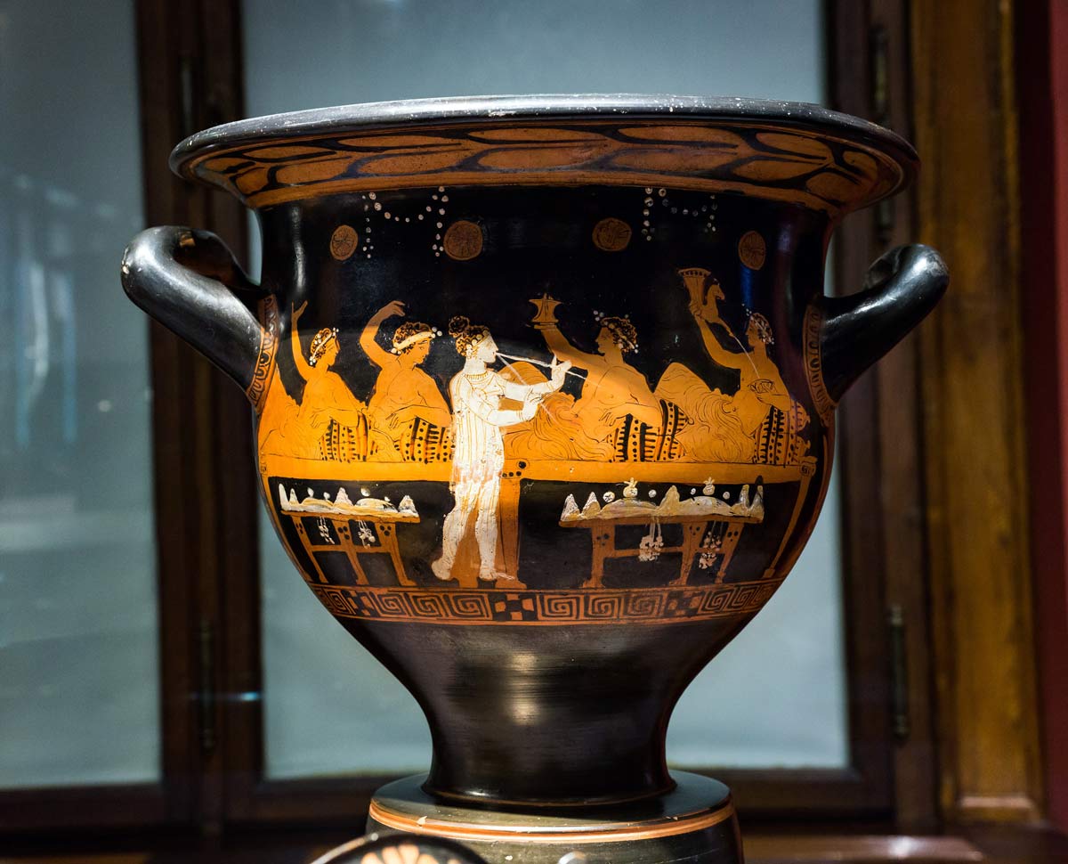 Symposium attic krater