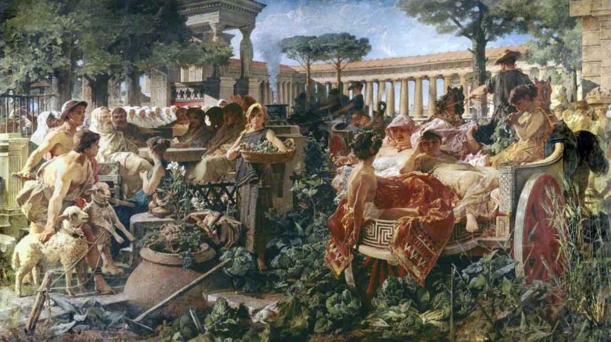 a pythagorean school invaded by sybarites painting