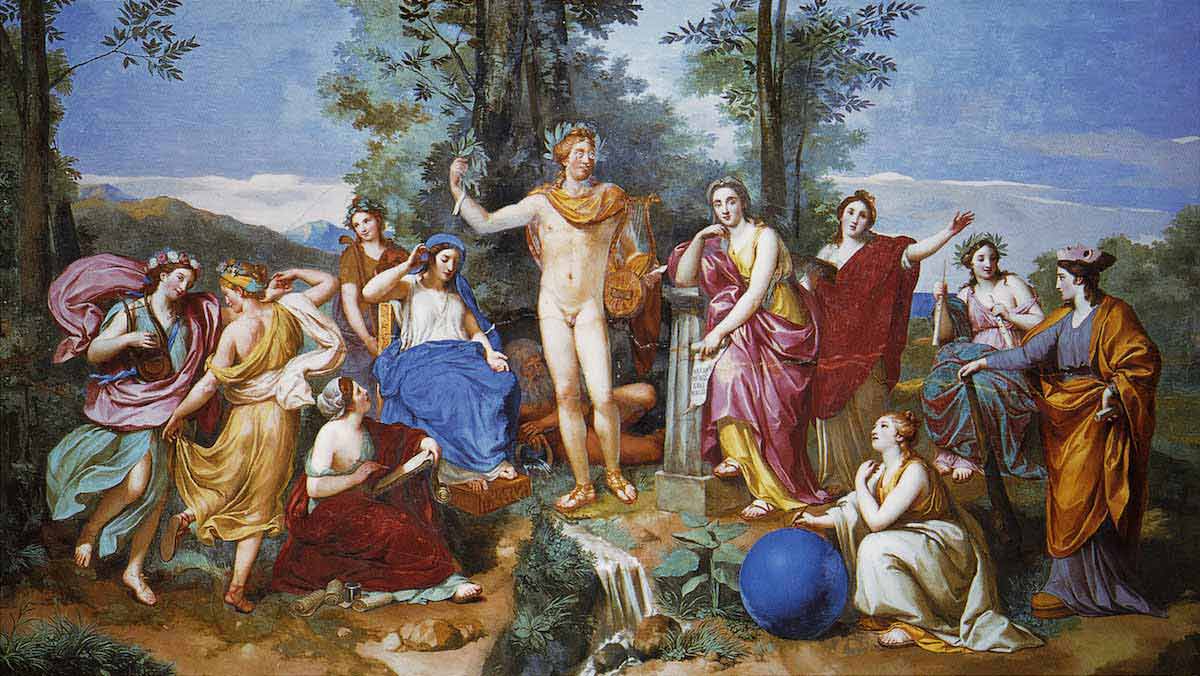 anton mengs apollo and nine muses painting