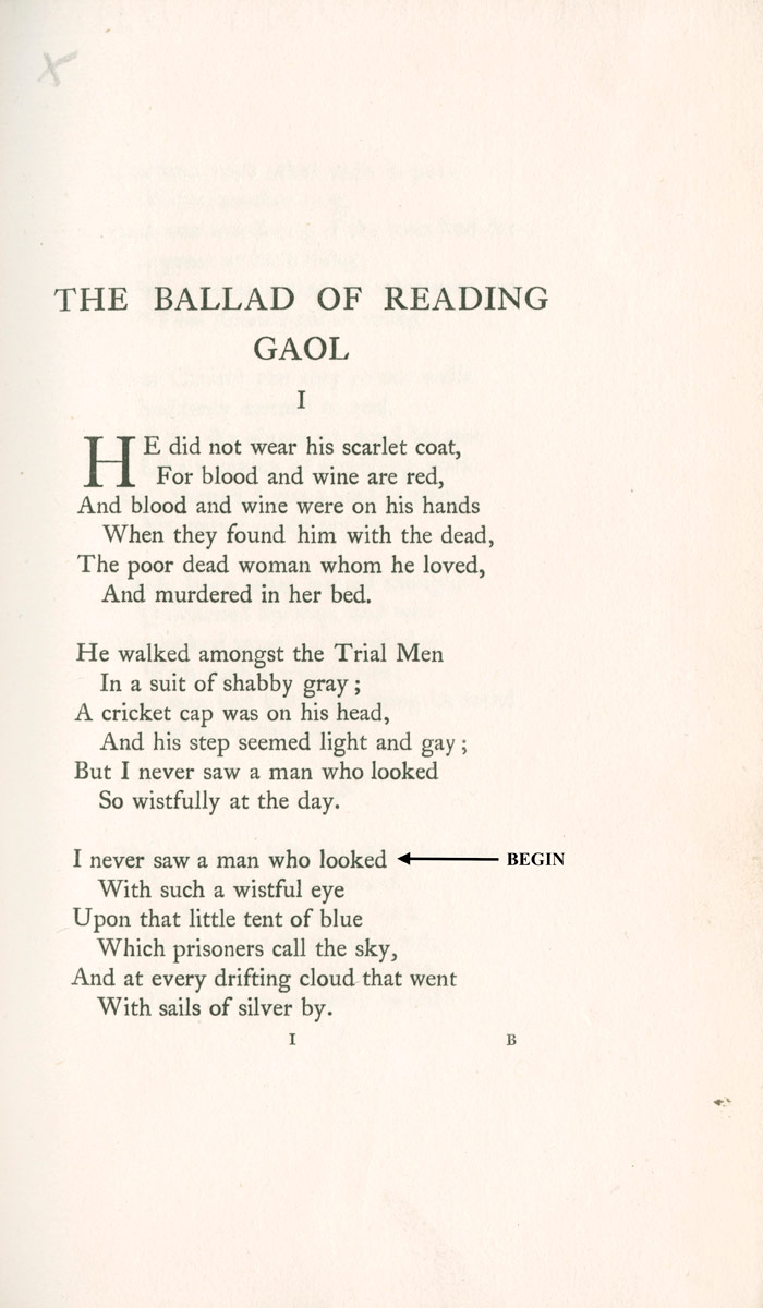 ballad reading goal oscar wilde