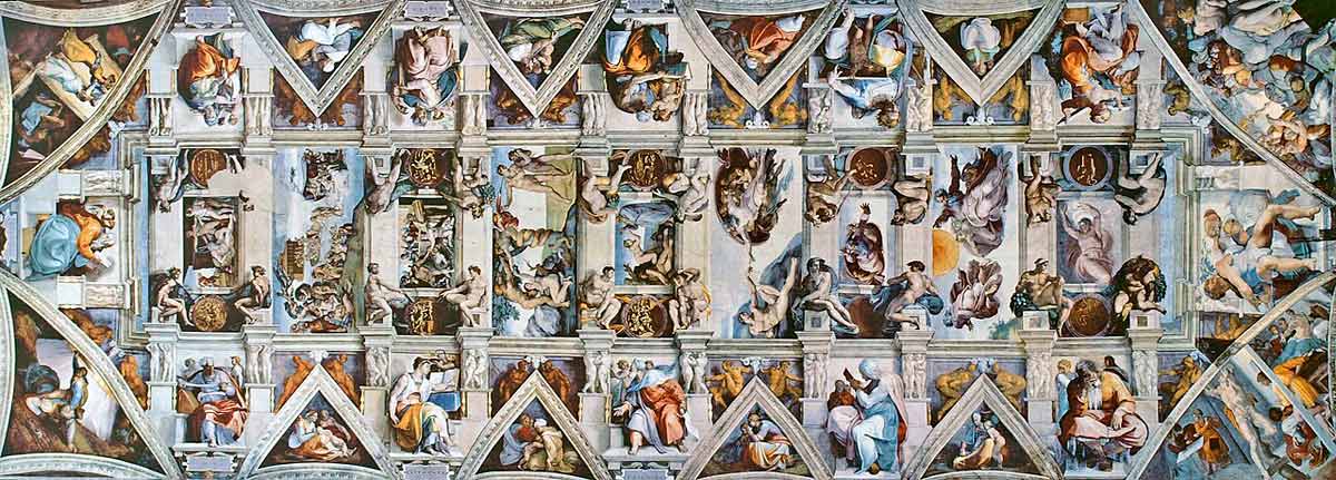 ceiling painting sistine chapel museums at night